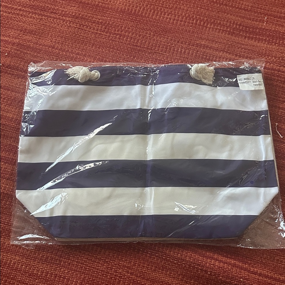 Tote Bag Nautical Striped NWT Unbranded